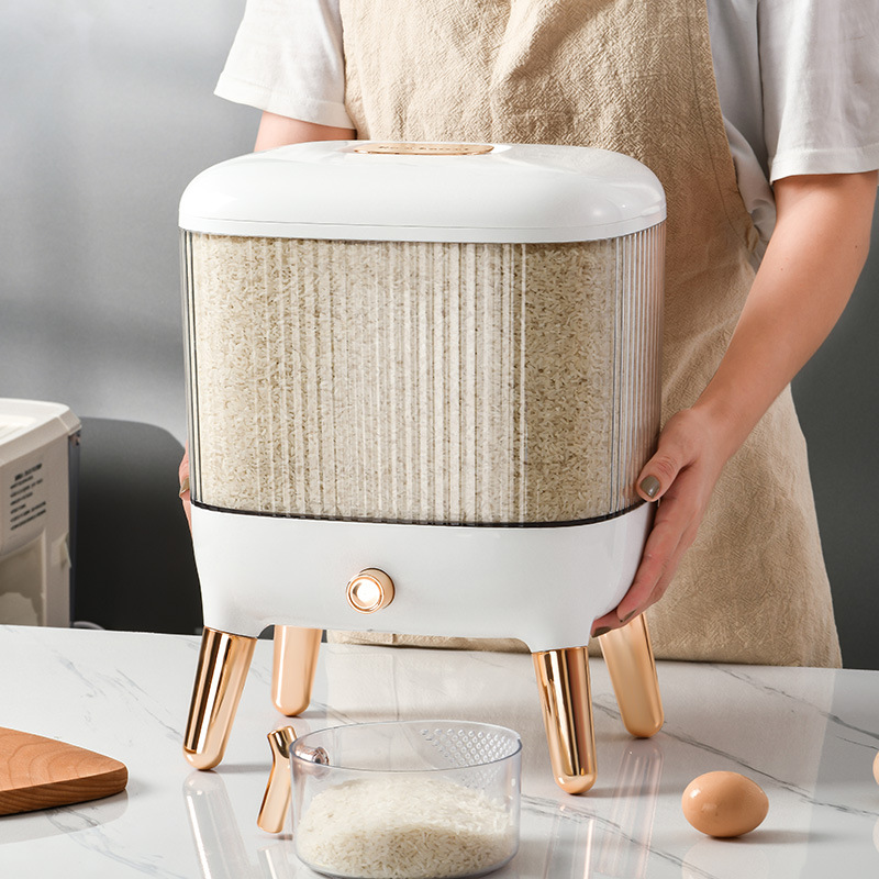 Kitchen household rice bucket, moisture-proof, moth-proof, insect-proof, sealed large-capacity rice bucket, rice VAT, light luxury and simple storage, rice bucket 0755-3