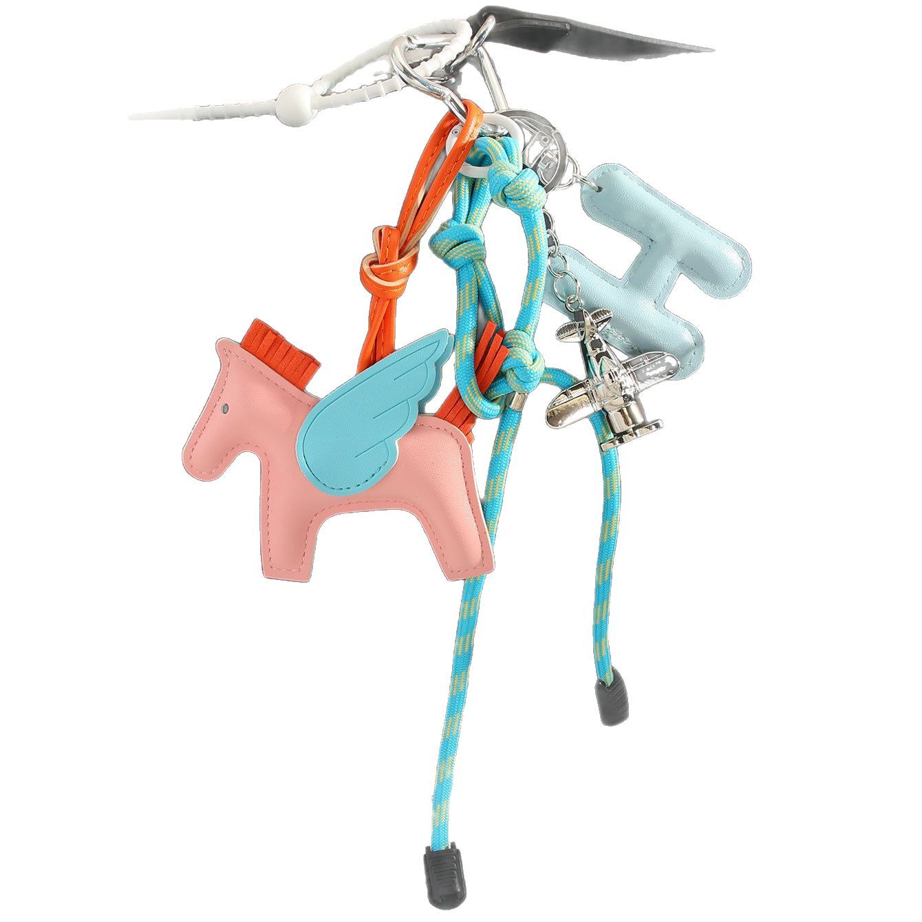 miu series H Pegasus bag Pendant, airplane letter keychain, lanyard, leather bag pendant, leather hanging accessory Item Picture