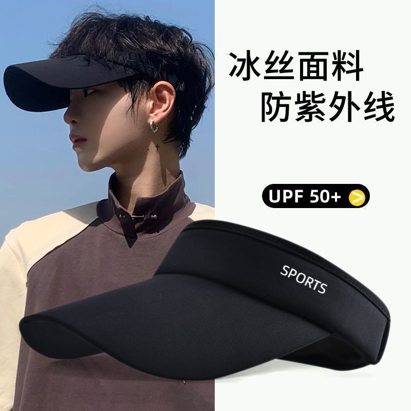 夏季骑车防晒帽男士大头围帽子潮遮阳帽空顶帽无顶帽鸭舌帽太阳帽