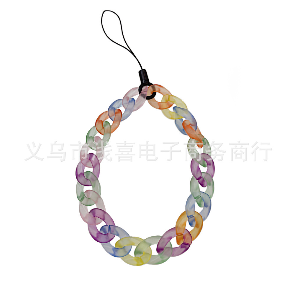 New INS color mobile phone chains from Europe and America, acrylic car key pendants, bag hangers, phone cases and accessories Application Scenario