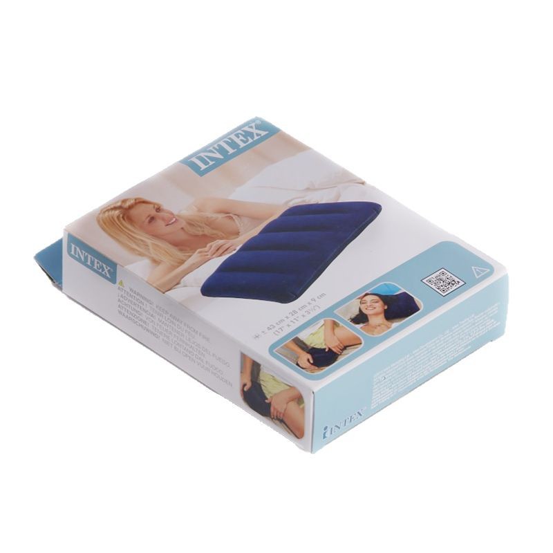 INTEX68672 blue plush pillow, portable outdoor camping inflatable pillow wholesale Item Picture