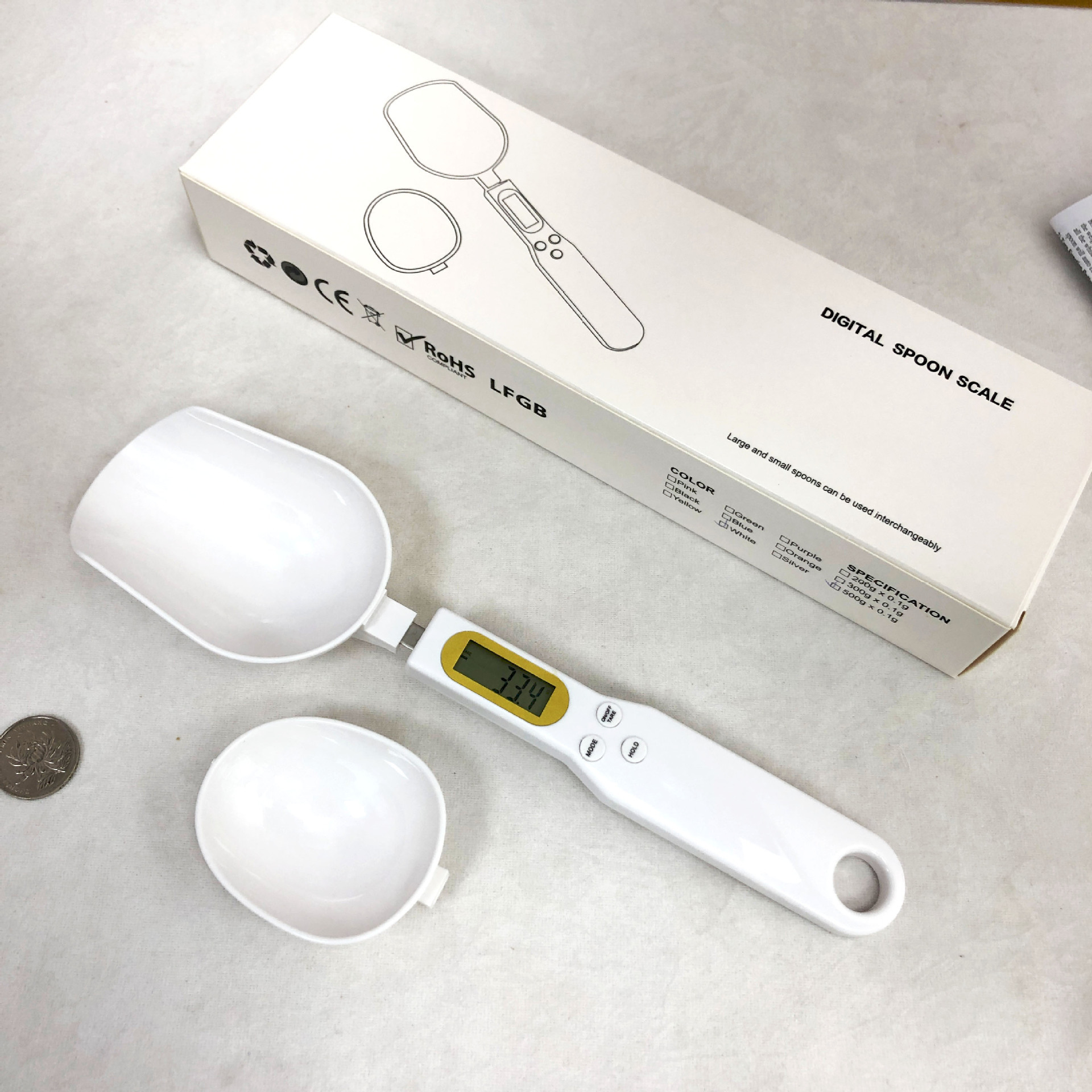 Manufacturer wholesale electronic spoon scales, kitchen electronic scales, handheld measuring spoon scales, food ingredient scales, 500g spoon scales
