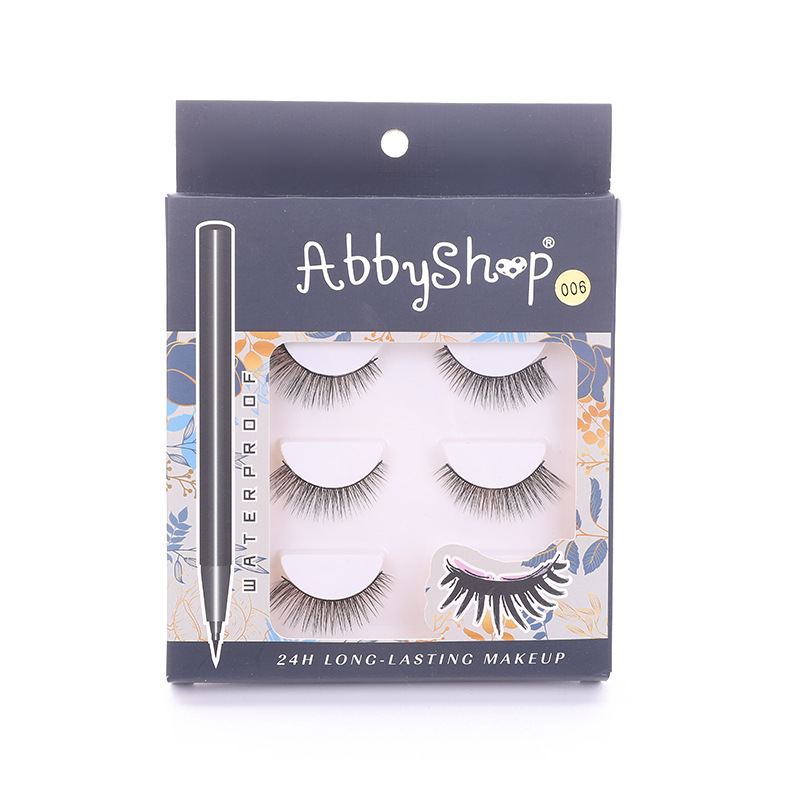 Factory Abbyshop6d-00 6 Self-Adhesive Liquid Eyeliner Glue Pen False Eyelash Set Foreign Trade Item Picture