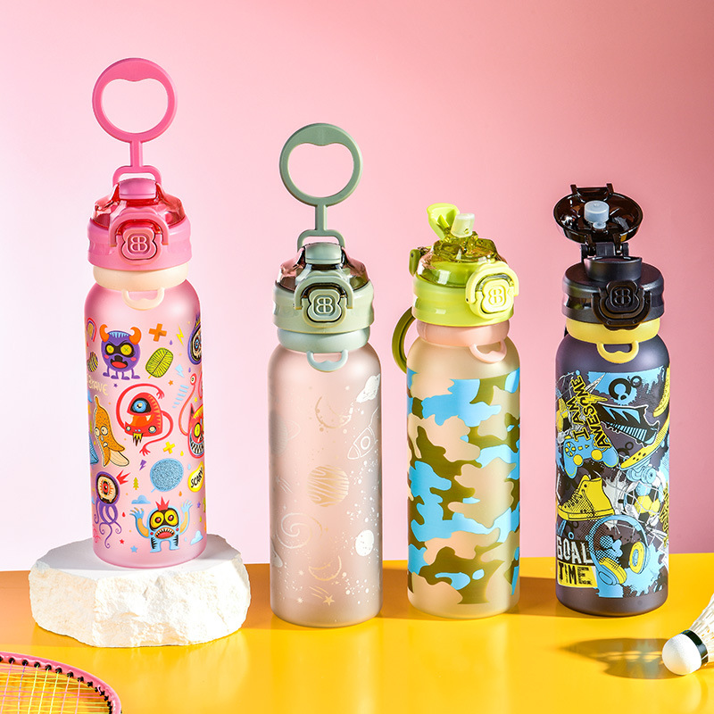 亚马逊希音跨境外贸出口磨砂手提双饮水杯热转印太空杯子男水壶