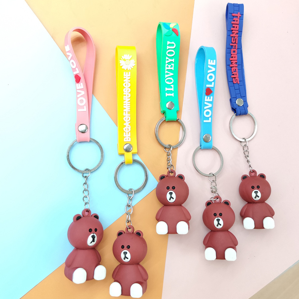 卡通可爱小熊公仔钥匙扣包包挂件挂饰汽车钥匙链批发促销小礼品