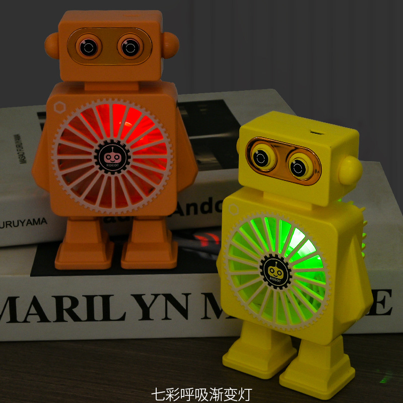 迷你小型us/机器人风扇/也夜灯充电风扇产品图