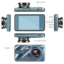 2.5D玻璃屏 高清行车记录仪双镜头 4寸隐藏式记录仪倒车影像dvr