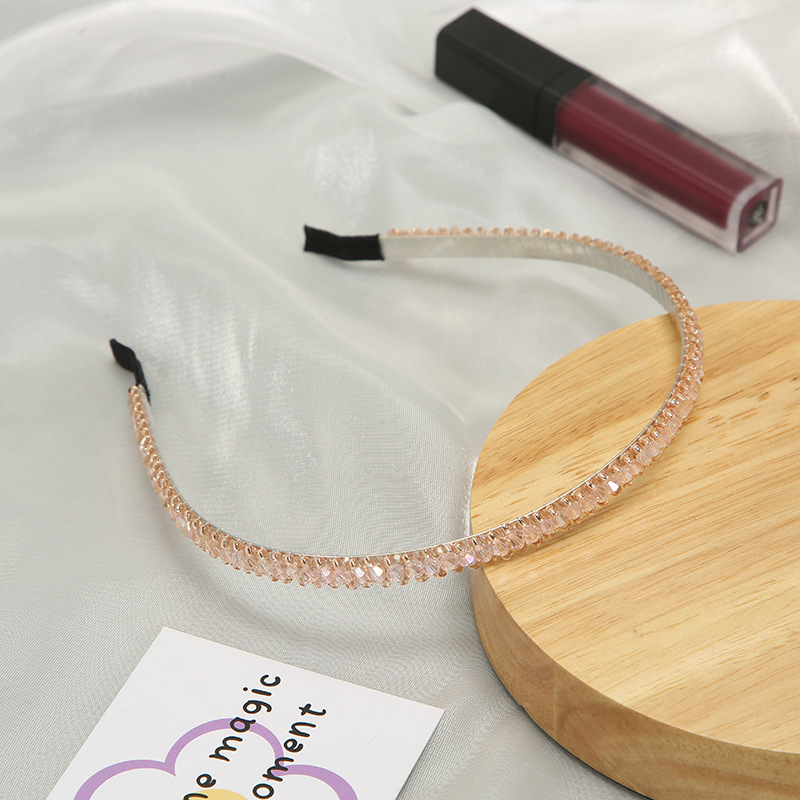 Shiny water diamond hair band, Korean retro women's headband, minimalist and individual hair accessory, facial pressure hair band, pearl hair accessory details Picture