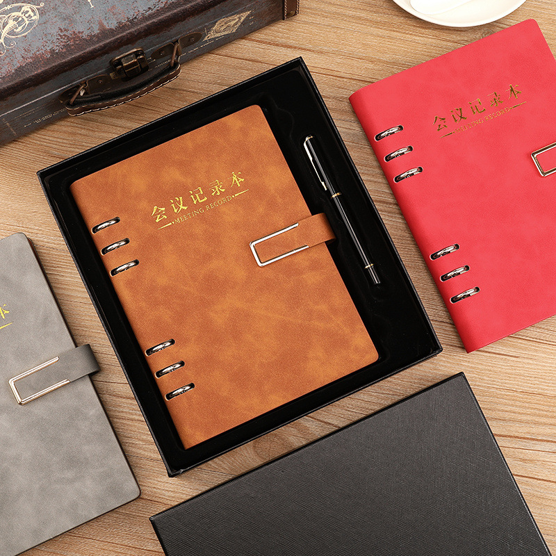 Loose-Leaf Meeting Notebook B5 Office Business Notebook Notebook A5 Detachable Logo details Picture
