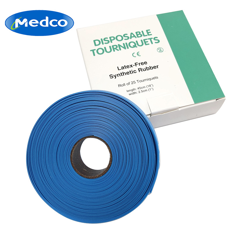 跨境专供医用无菌一次性使用TPE止血带无乳胶方便撕扯弹性绷带