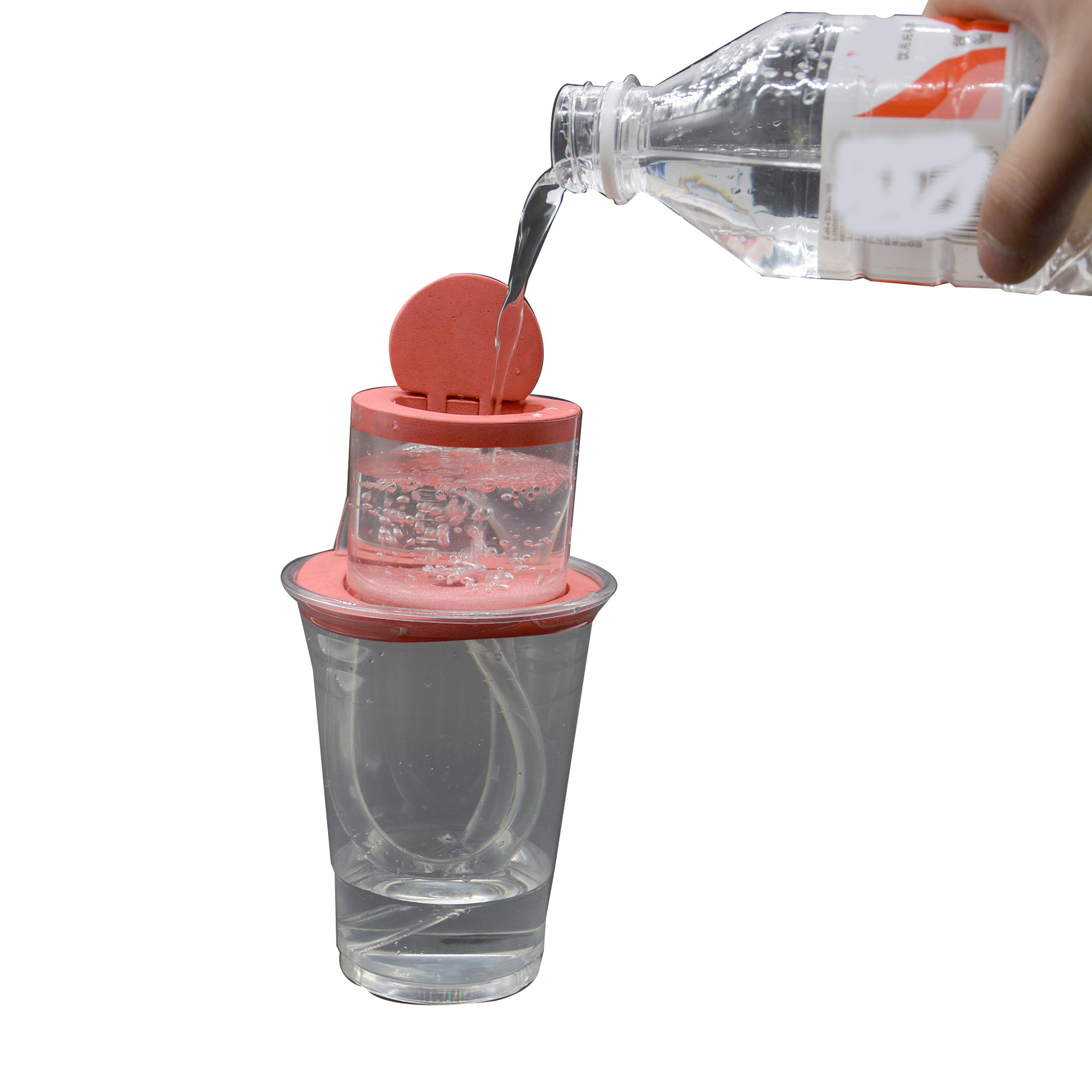 Maker siphon phenomenon simulation toilet Technology Small Project, water gravity pressure experiment scientific experiment