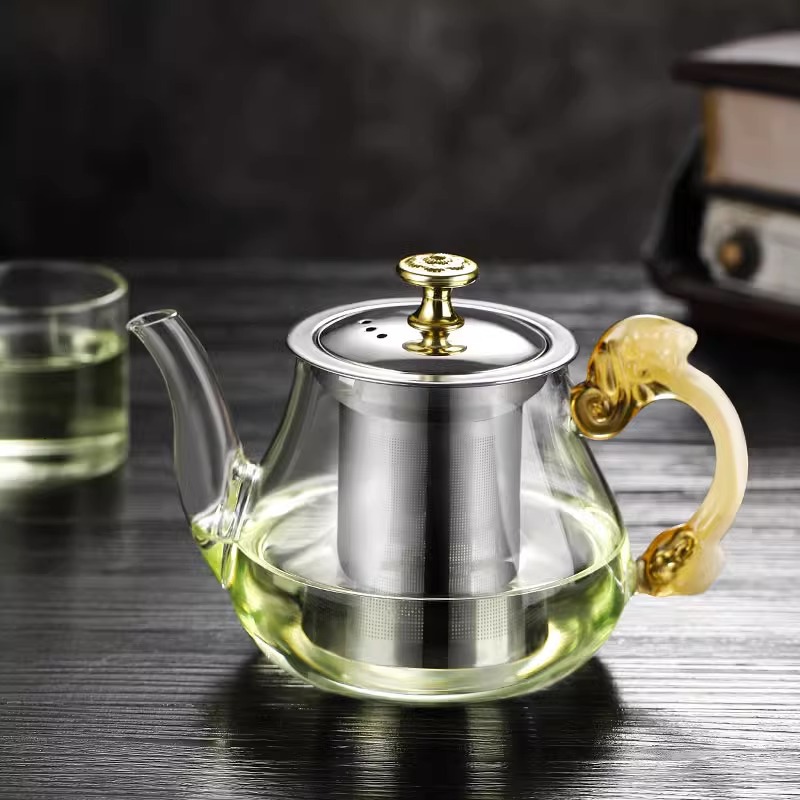 茶壶单壶加厚过滤水壶煮茶壶器玻璃耐高温茶水分离泡茶壶茶杯套装