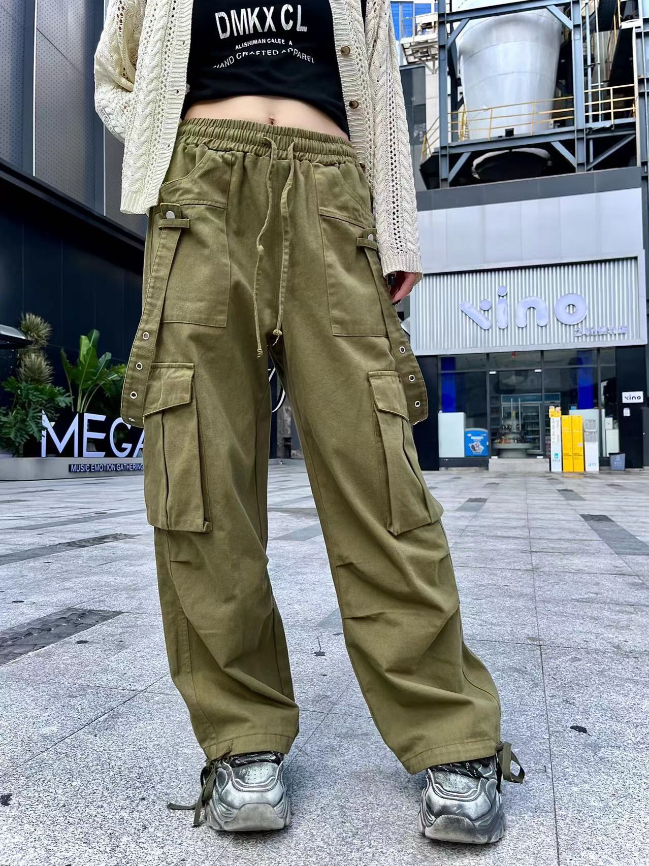 2023 Petite and hot girl high-waisted long retro work pants for women, autumn straight-leg long pants, black casual pants for women details Picture