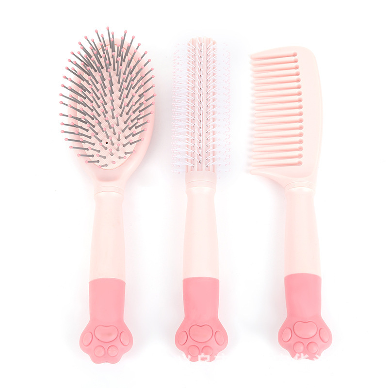 Korean Cartoon Cat Claw Comb Schoolgirl Cute Girl Heart Massage Air Cushion Comb Abs Straight Curly Hair Wide Tooth Comb Item Picture