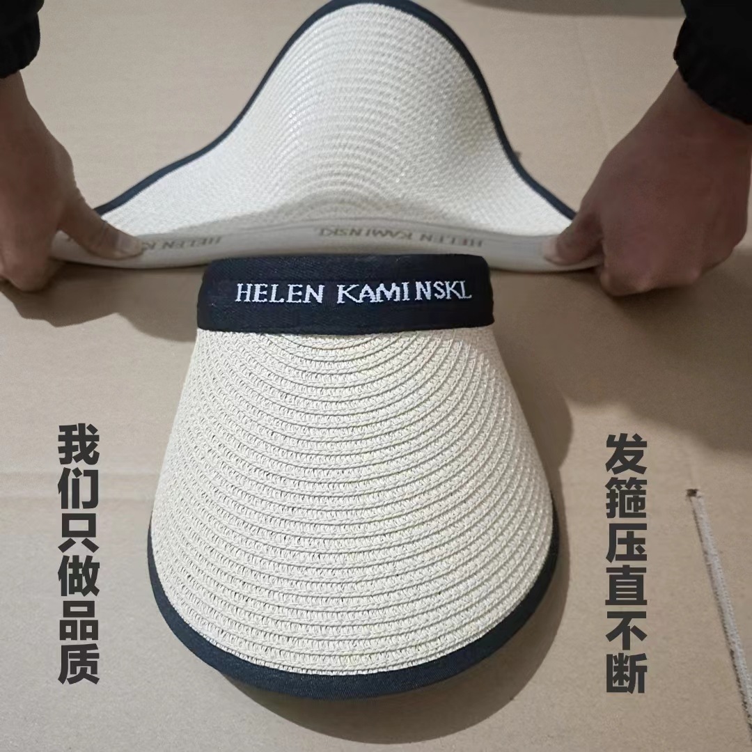 Empty Hat Suntan Suntan Hat With Net Red Outdoor Straw Hat Uv Protection Duck Tongue Sun Hat Wholesale details Picture
