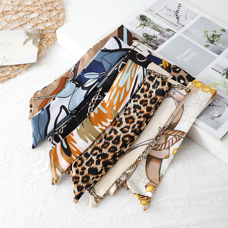 Opp Independent Packaging Silk Scarf New Small Silk Scarf Long Silk Scarf Headband Streamer Pack Small Silk Scarf Wholesale Specification drawing