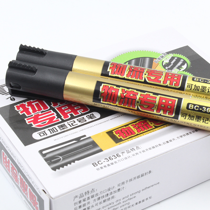Logistics specialized wholesale large-capacity thick-tipped marker pens, ink-refilling, oil-based, single-tipped, wear-resistant, line-drawing, large-headed pens details Picture