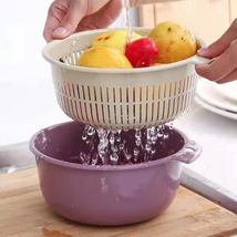 【惠司】厨房水槽双层沥水篮大号水池洗菜篮子塑料滤水篮置篮