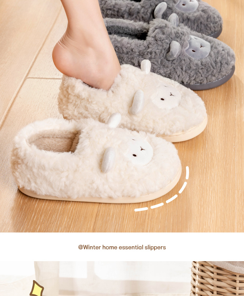 利达妮棉拖鞋女包跟厚底可爱毛毛鞋绒月子产后秋冬棉鞋女加绒批发详情19