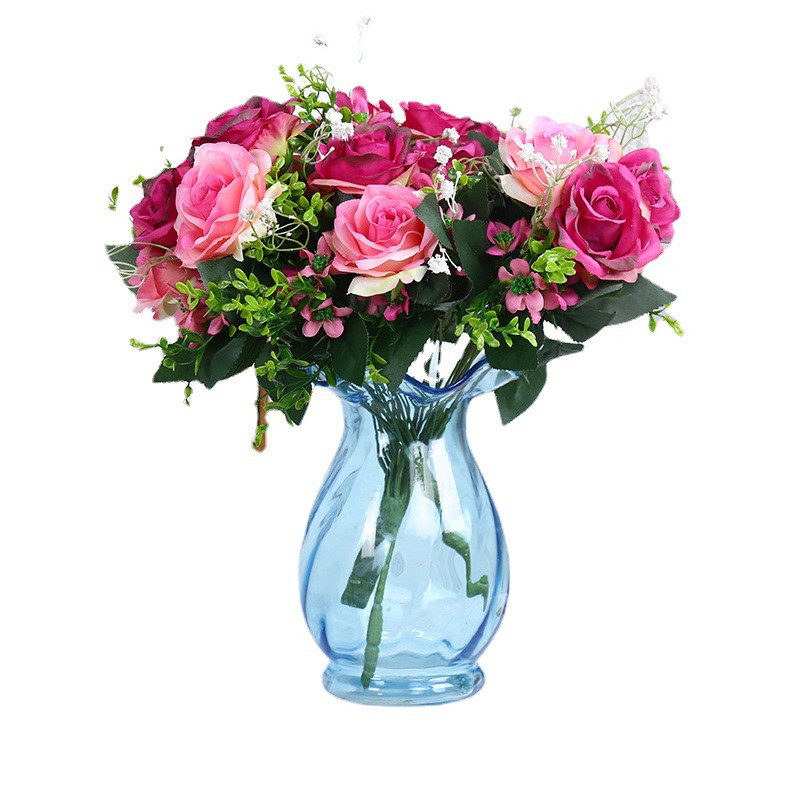 Spring 12-head artificial flower bouquet, Snow Mountain rose, silk fabric home decoration artificial flower bouquet, in stock Item Picture