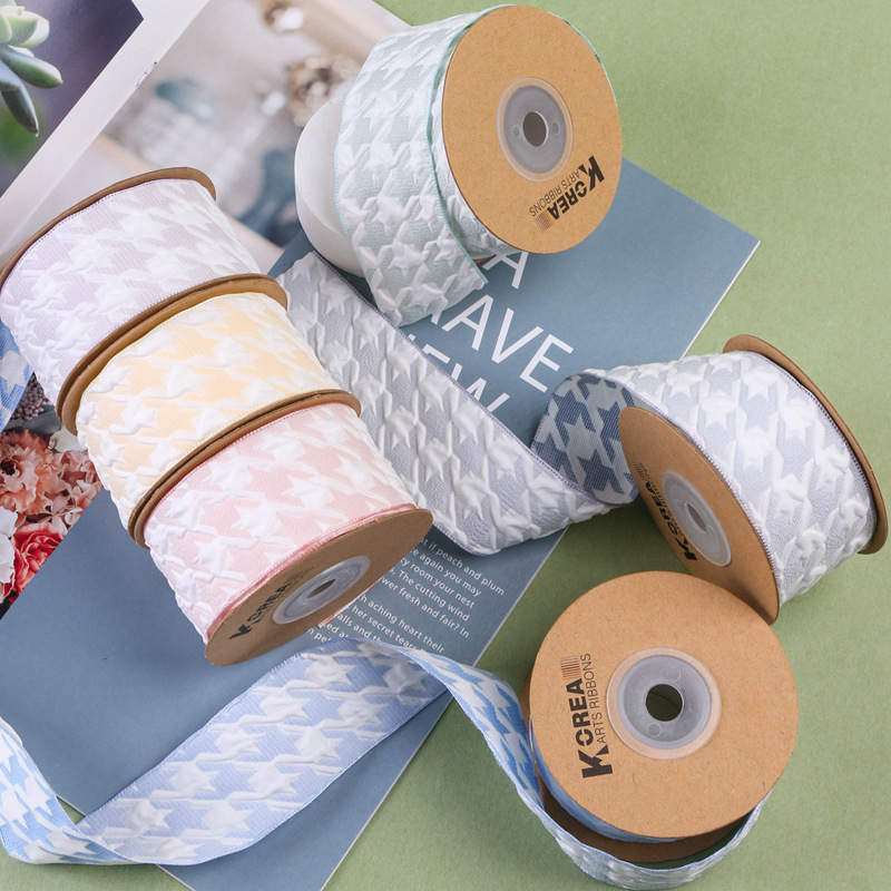 Three-Dimensional Plaid Fabric Webbing Diy Bow Hair Accessories Gift Decoration Florist Flower Packaging Shoes Flower Hat Belt Specification drawing