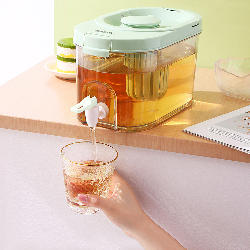 Food Grade Summer Fruit Tea Lemon Tea Cold Kettle Large Capacity Cold Brew Juice Pot With Tap For Refrigerator Cold Water Bucket details Picture