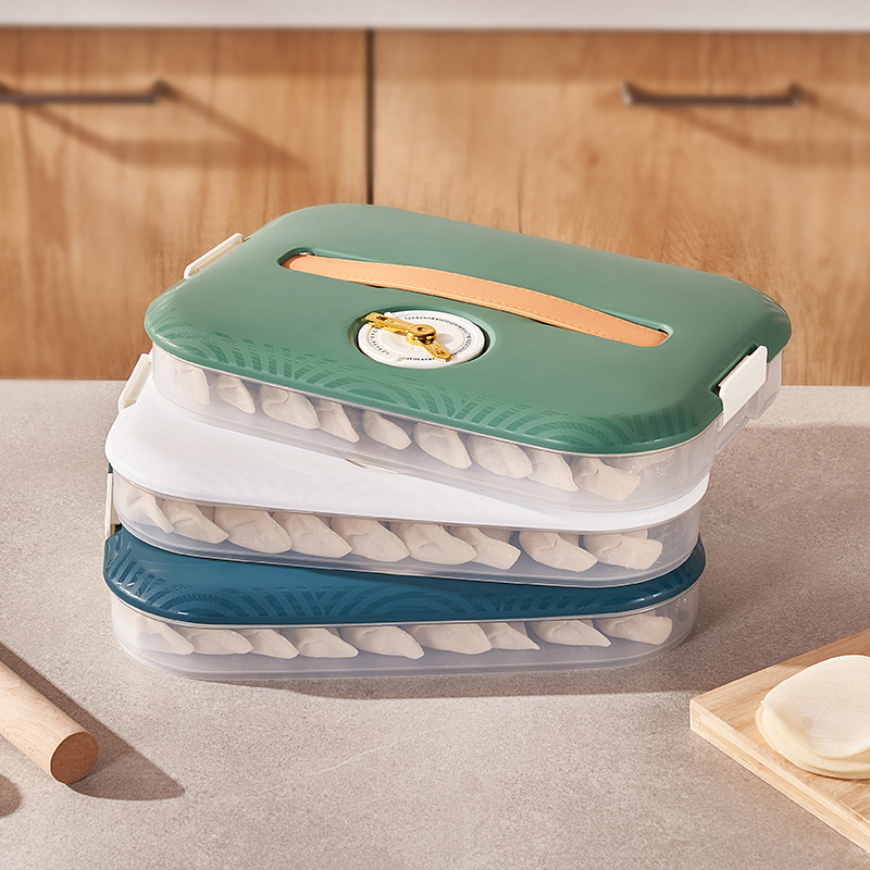 Fresh-keeping wonton quick-freezing storage box, dumpling box, household food-grade refrigerator freezing special multi-layer food sealing full figure