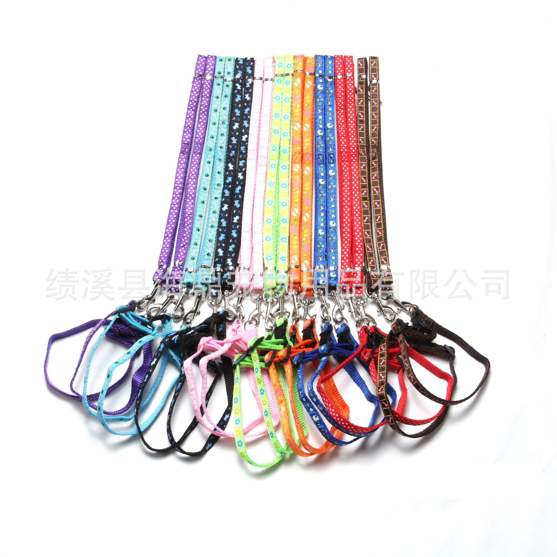 Wholesale patch dog leashes, printed dog chains, leashes, chest straps, small and medium-sized dog walking leashes, dog chains, collars details Picture