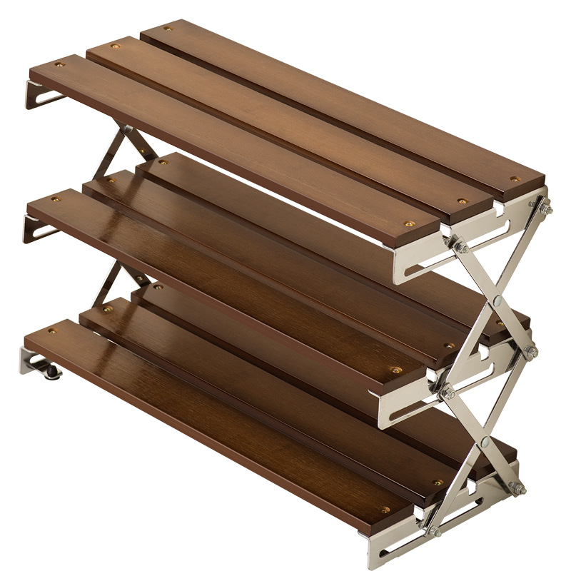 Solid wood desktop storage rack, multi-layer non-installation foldable computer desktop coffee cup storage rack Item Picture
