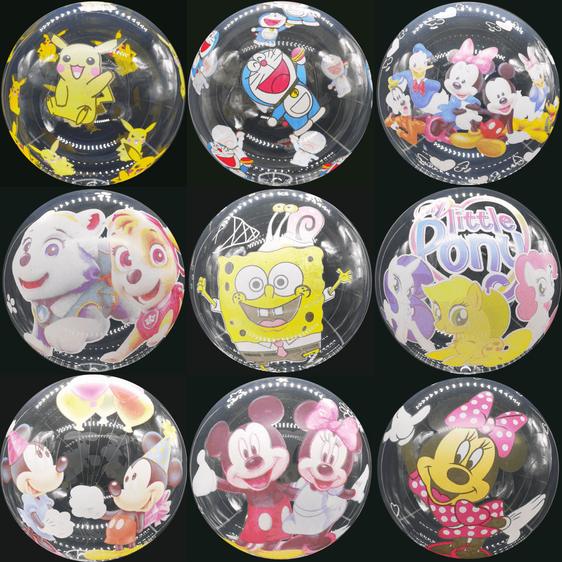 New LED cartoon print Bobo ball net red stall Bobo ball sweep code support advertising Bobo ball cartoon printing Bobo ball holster