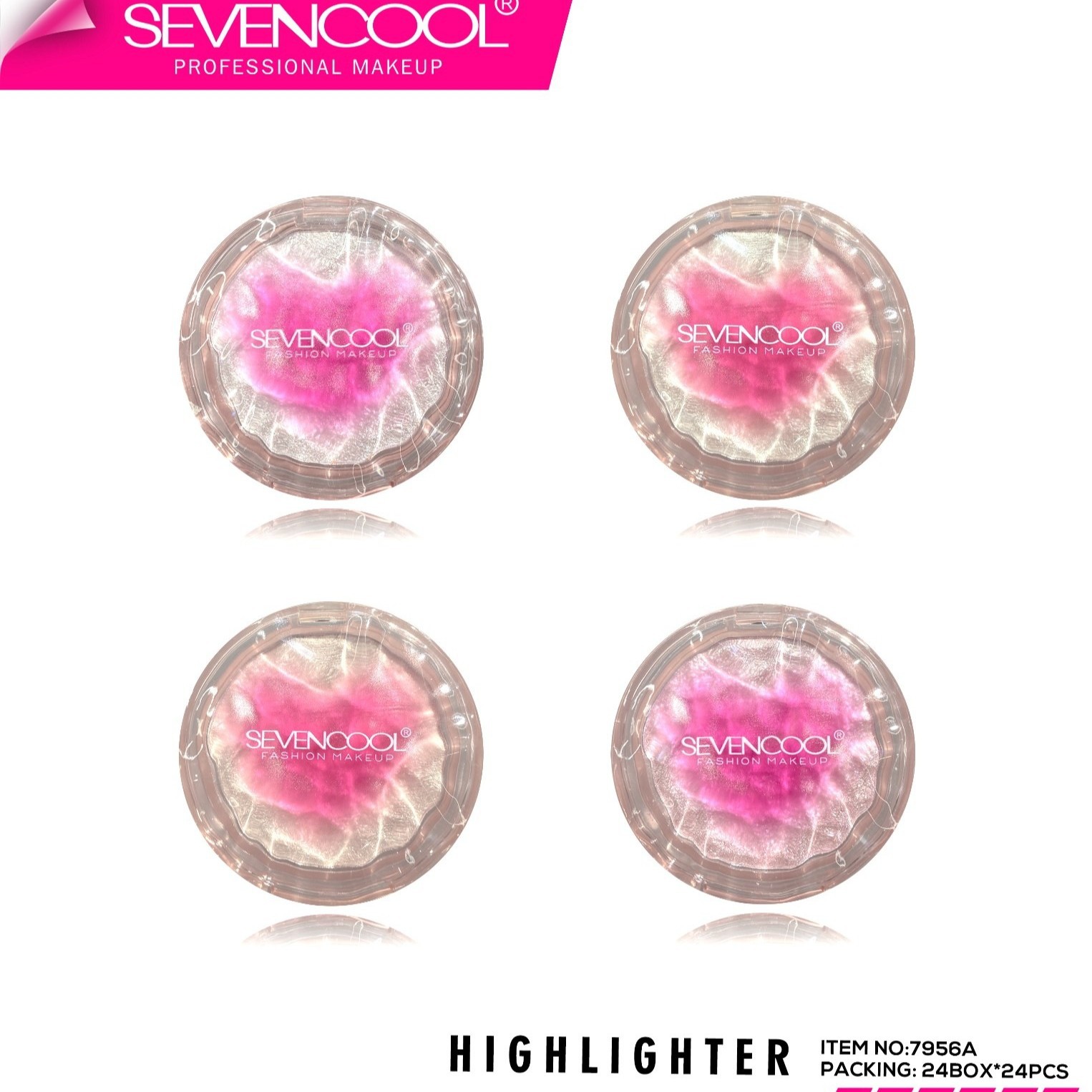 SEVENCOOL Highlighter Powder: Long-lasting, Fine and Sparkling Slimming Powder, Nose Shadow Brightening and Skin Tone Highlighter and Sparkling Powder, Cross-border exclusive supply Item Picture