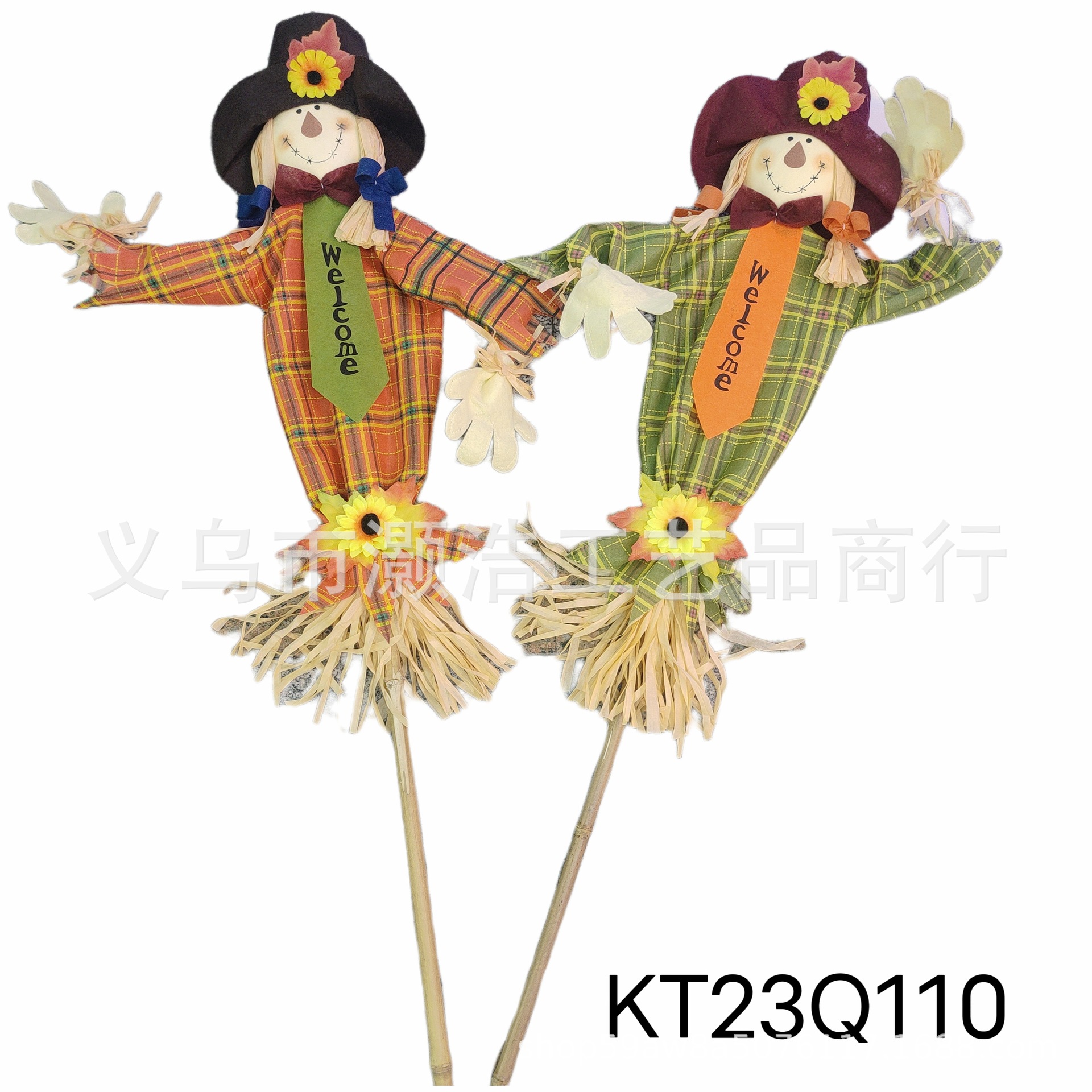 Source Manufacturers Supply Halloween Harvest Festival Pole Scarecrow 120Cm Garden Decoration Props And Other Crafts Specification drawing