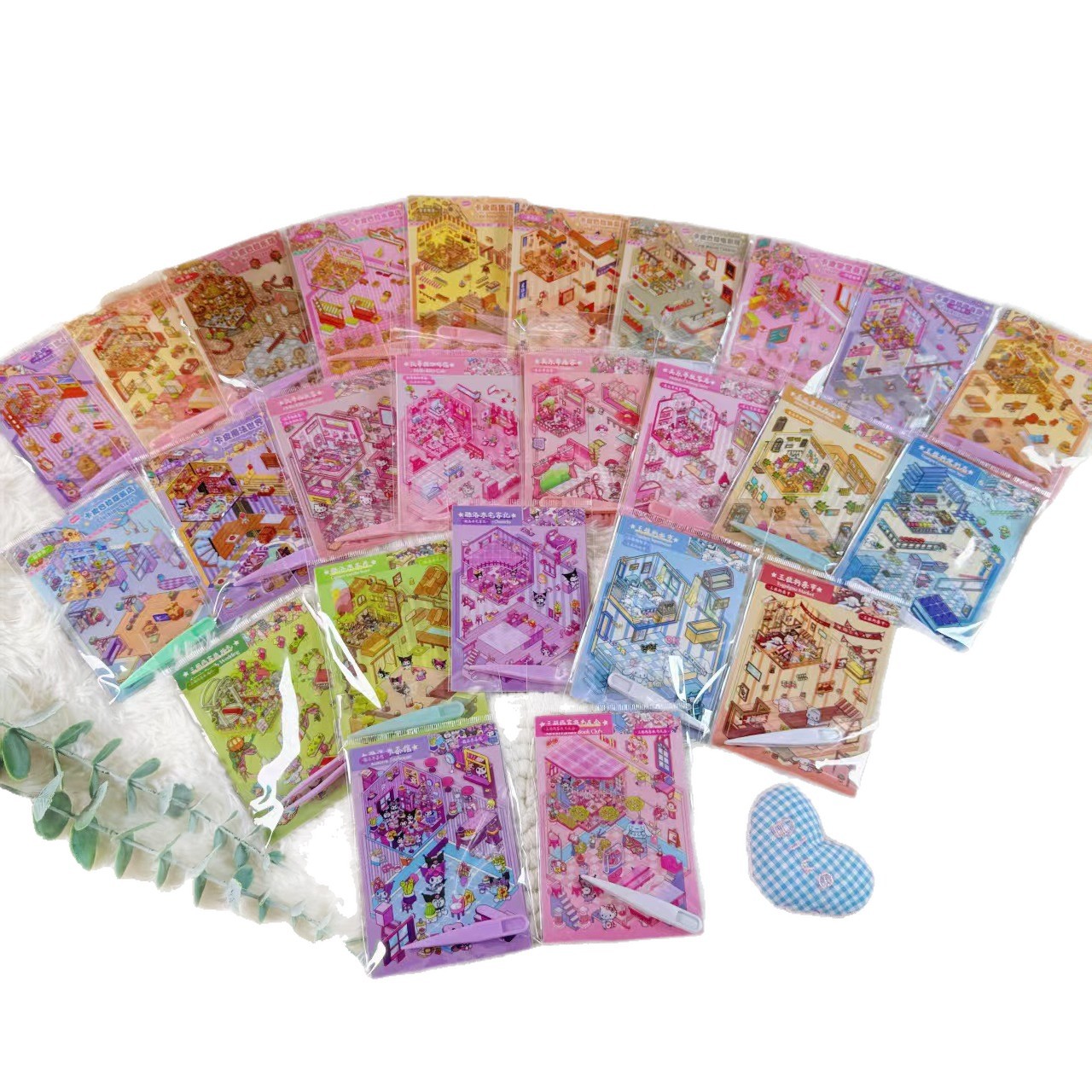 可爱卡通微缩场景合集本diy素材贴装迷你线圈贴画本造景贴纸本