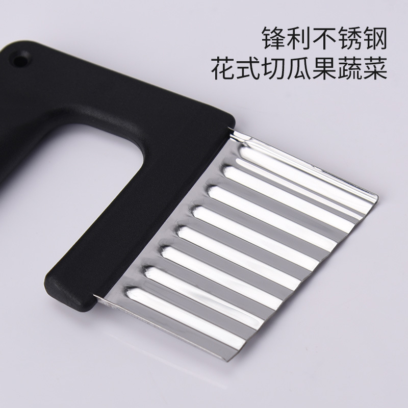 Off-The-Shelf Wave Cutter Potato Chips Melon Slices Cutting Strips Wave Knife Stainless Steel Corrugated Kitchen Gadgets details Picture