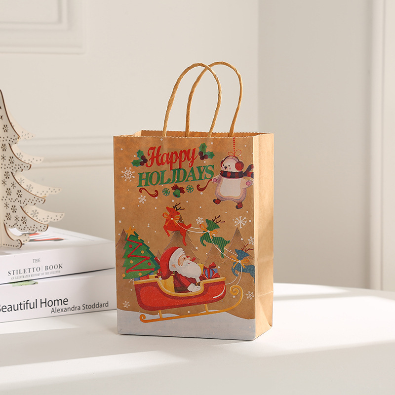 Wholesale of Christmas gift handbags, Christmas Eve candy gift paper bags, apple kraft paper packaging bags from manufacturers Application Scenario