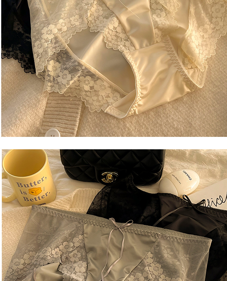 高腰大码女士内裤女胖MM200斤ins纯欲风包臀透气性感蕾丝边三角裤详情17