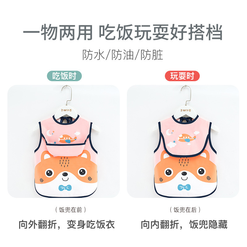 Children's Overalls Men's And Women's Bibs Drool Towels Baby Wash Free Food Rice Pocket Baby Food Bib Waterproof Sleeveless Apron Application Scenario
