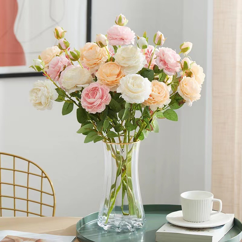Simulation Peony Flower Rose Chrysanthemum Simulation Flower Home Decoration Wedding Hotel Decoration Fake Flower Wholesale full figure