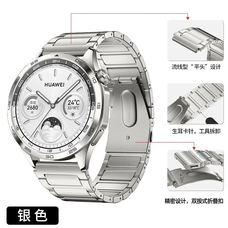 The Mars 22 scratch-resistant titanium I-shaped strap is suitable for Huawei GT5/pro watch4pro watches Application Scenario