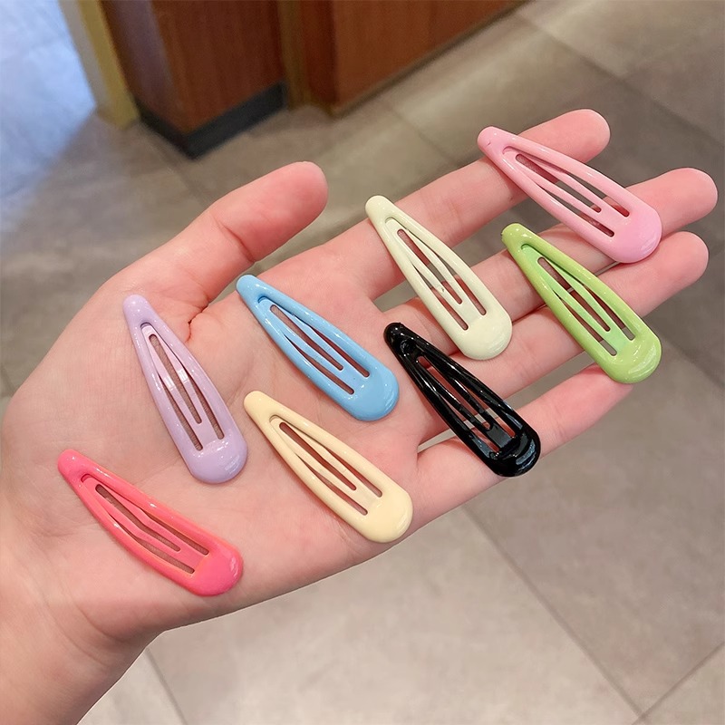 Simple oil-dripping BB clip, versatile color children's hair won't hurt, side bangs clip, candy-colored cute broken hair clip for women