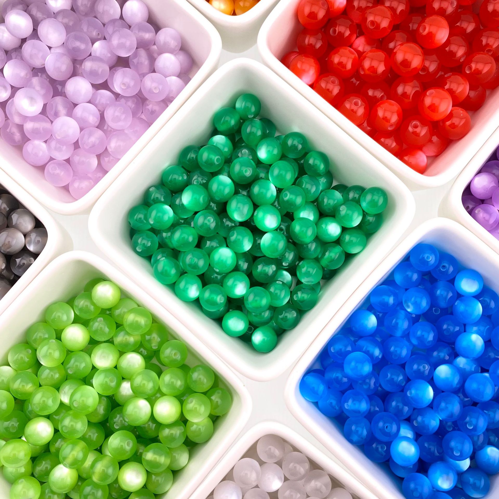 Imitation cat's eye stone 8/10/12mm resin beads, round beads, string beads, loose beads, diy bracelet materials, jewelry accessories