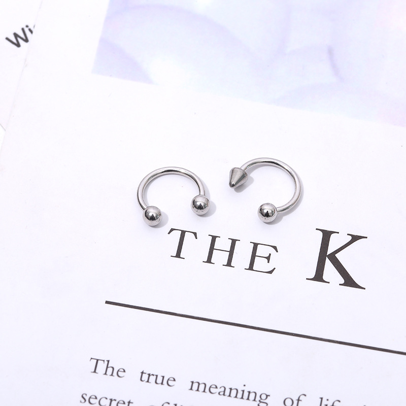 钛钢防过敏唇钉男女耳钉耳骨钉鼻环马蹄环恶魔钉穿刺饰品潮穿刺产品图