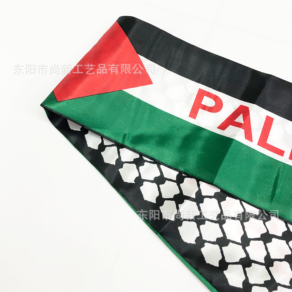 Palestinian Scarf Color Butyl Polyester Palestinian Flag Bib Cross Border Spot Hangneck Wedding Decoration Application Scenario