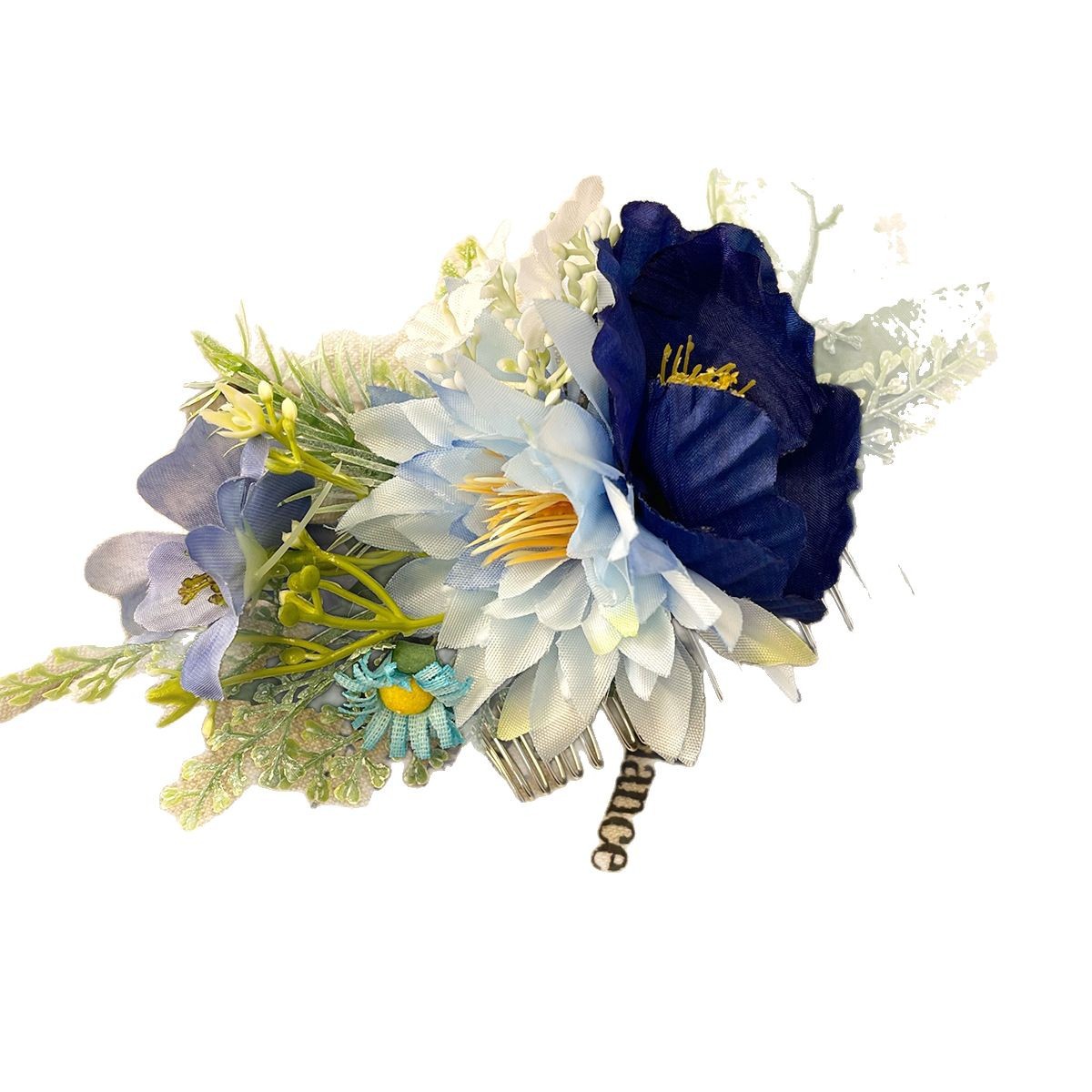 New bride's forest-themed faux flower hair comb, beach vacation photo headwear, bright side hair comb, hairpin, hair accessory for women Item Picture