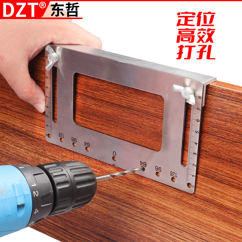 Handle drilling, woodworking, wardrobe door, cabinet multi-functional installation tool, stainless steel handle installation wonder details Picture