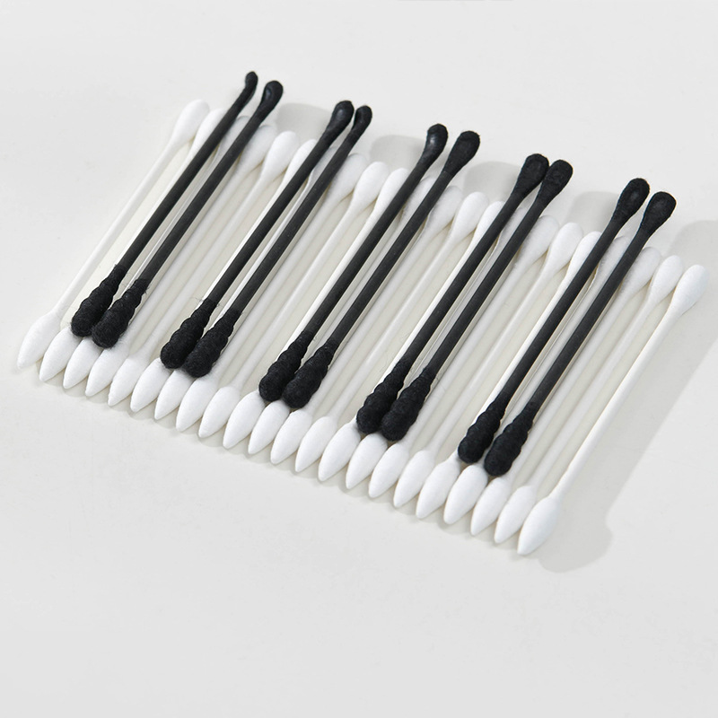 Sp Ear Spoon Type Cotton Swab Box Paper Spindle Black Spiral Ear Pick Double Head Fine Round Pointed Cosmetic Cotton Swab Specification drawing