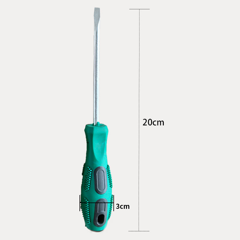 Factory direct supply of thick-handled flat-head screwdrivers, rubber-handled screwdrivers and hardware tools for wholesale at one yuan details Picture