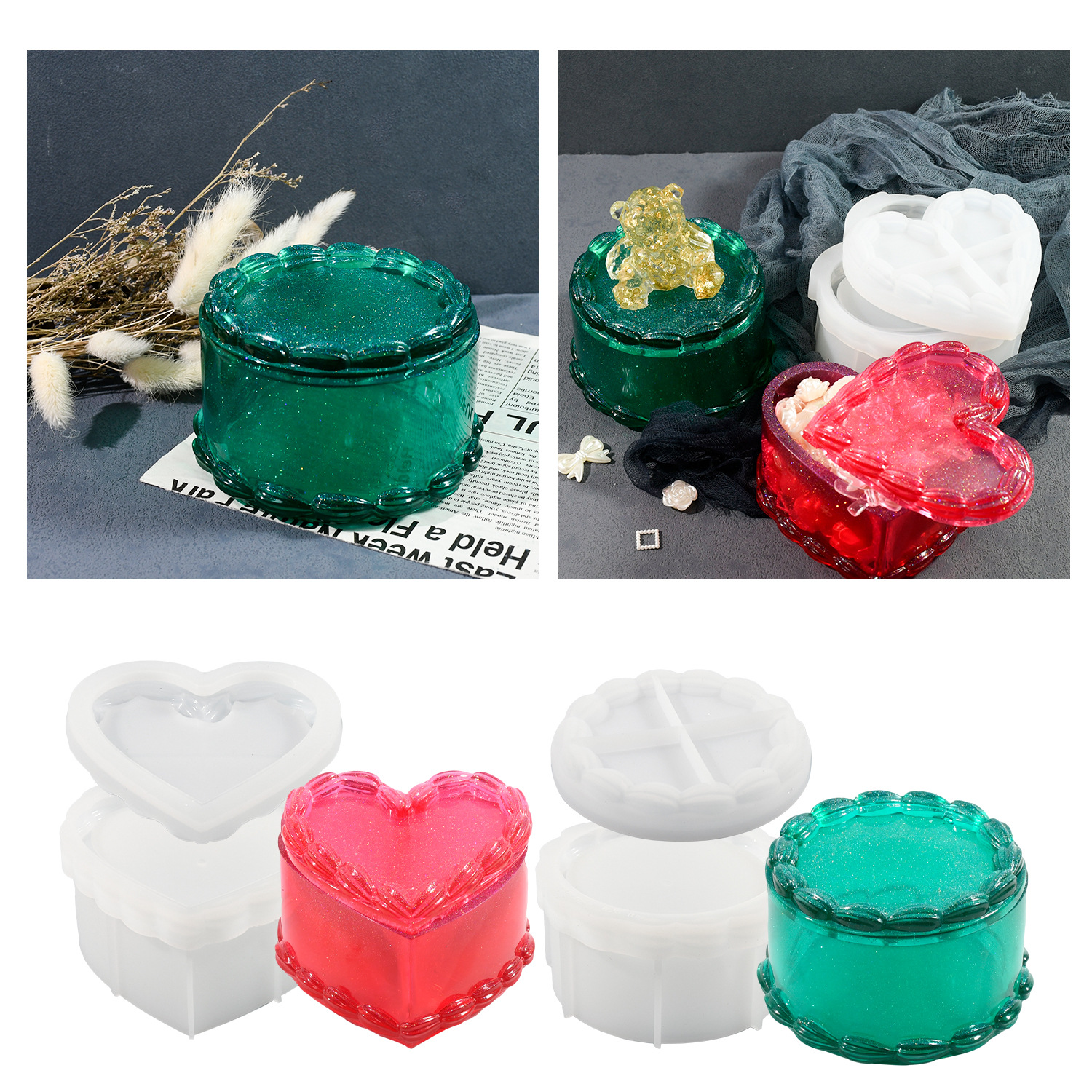 diy滴胶模具麻花收纳盒硅胶模具石膏香薰蜡烛杯饰品收纳工艺品摆件