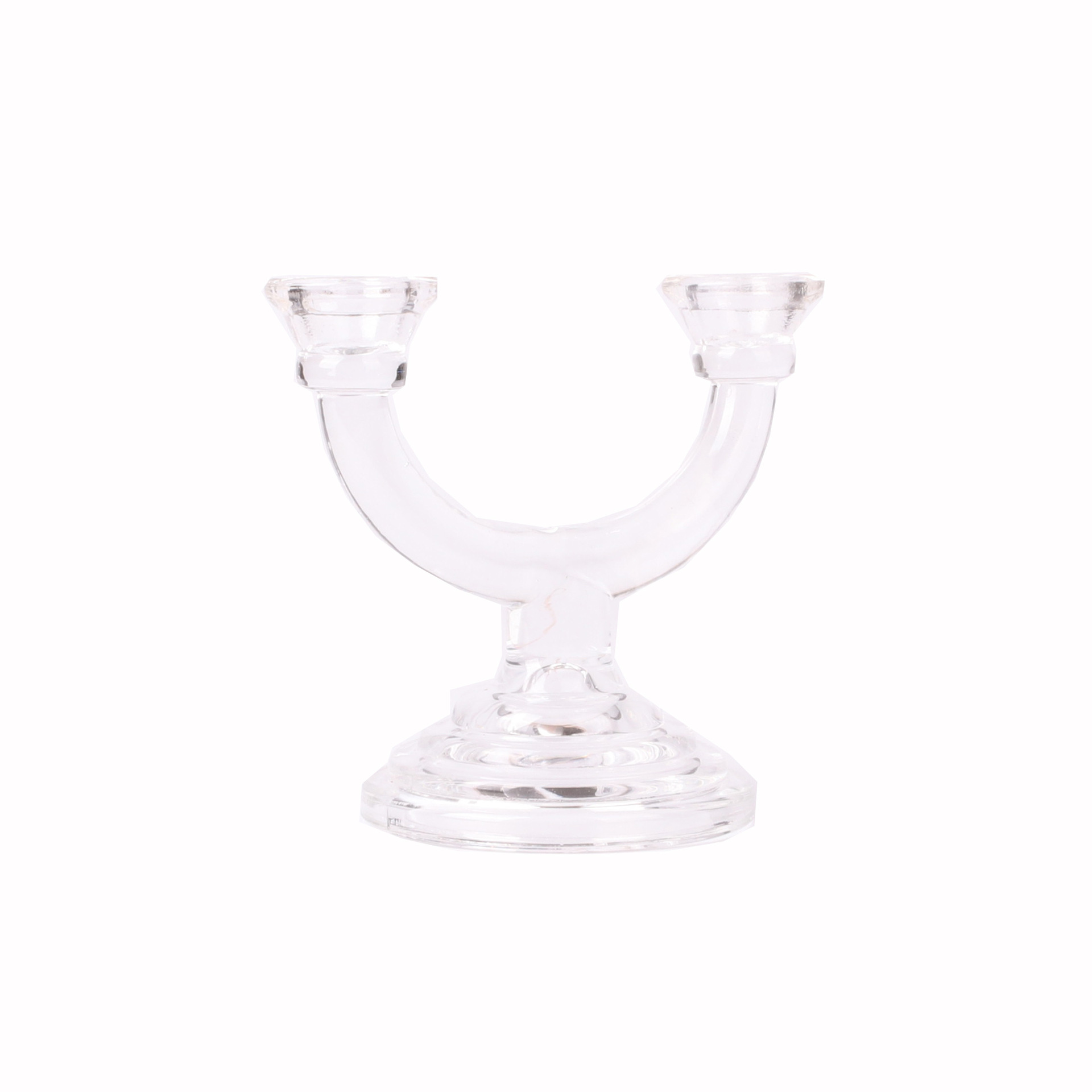 Transparent crystal glass candlestick French romantic twin-headed tree branch glass wax table cross-border wedding glass decoration (Price negotiable) Item Picture