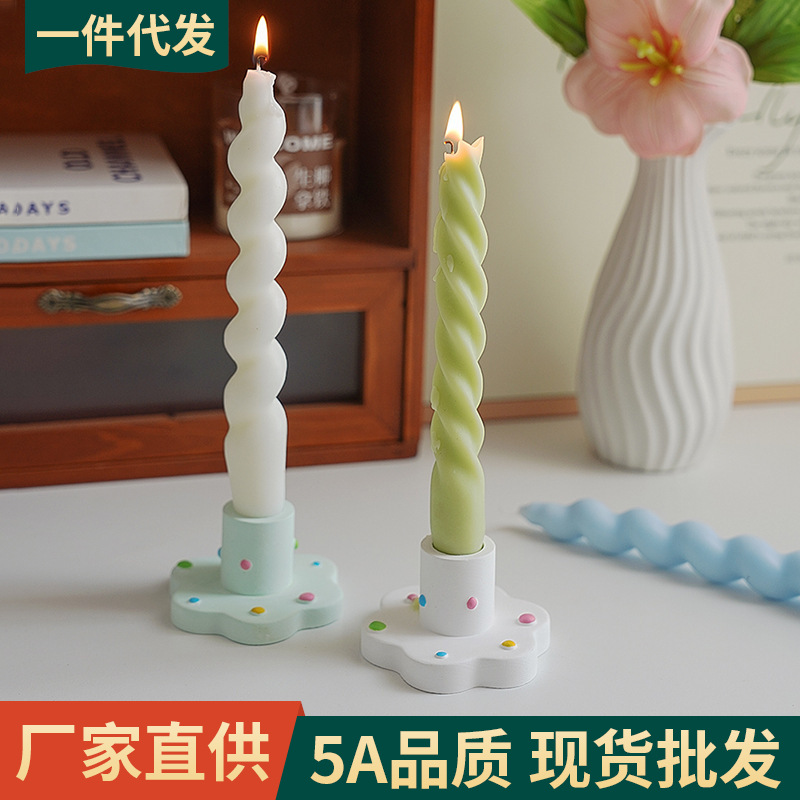 Candle and candlestick atmosphere decorative piece, creative home desktop decoration candlestick, cross-border gypsum scented candle base